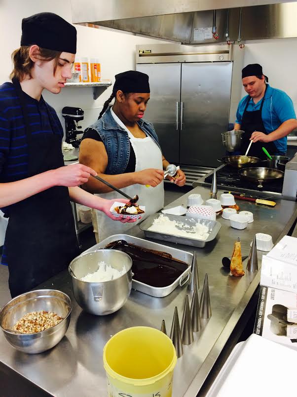 Culinary students cooking